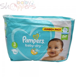 Pampers Baby-Dry Size-3 (100 Nappies) Weight:6-10kg