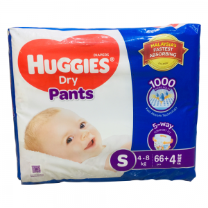 Huggies Dry Pants Diapers Small 4 t0 8 Kg | 66+4 Pcs