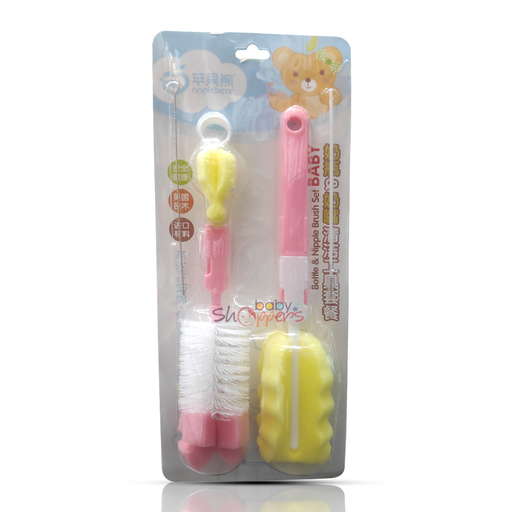 Applebare Bottle & Nipple Brush Set pink Applebare Bottle Nipple Brush Set pink Applebare Bottle & Nipple Brush Set