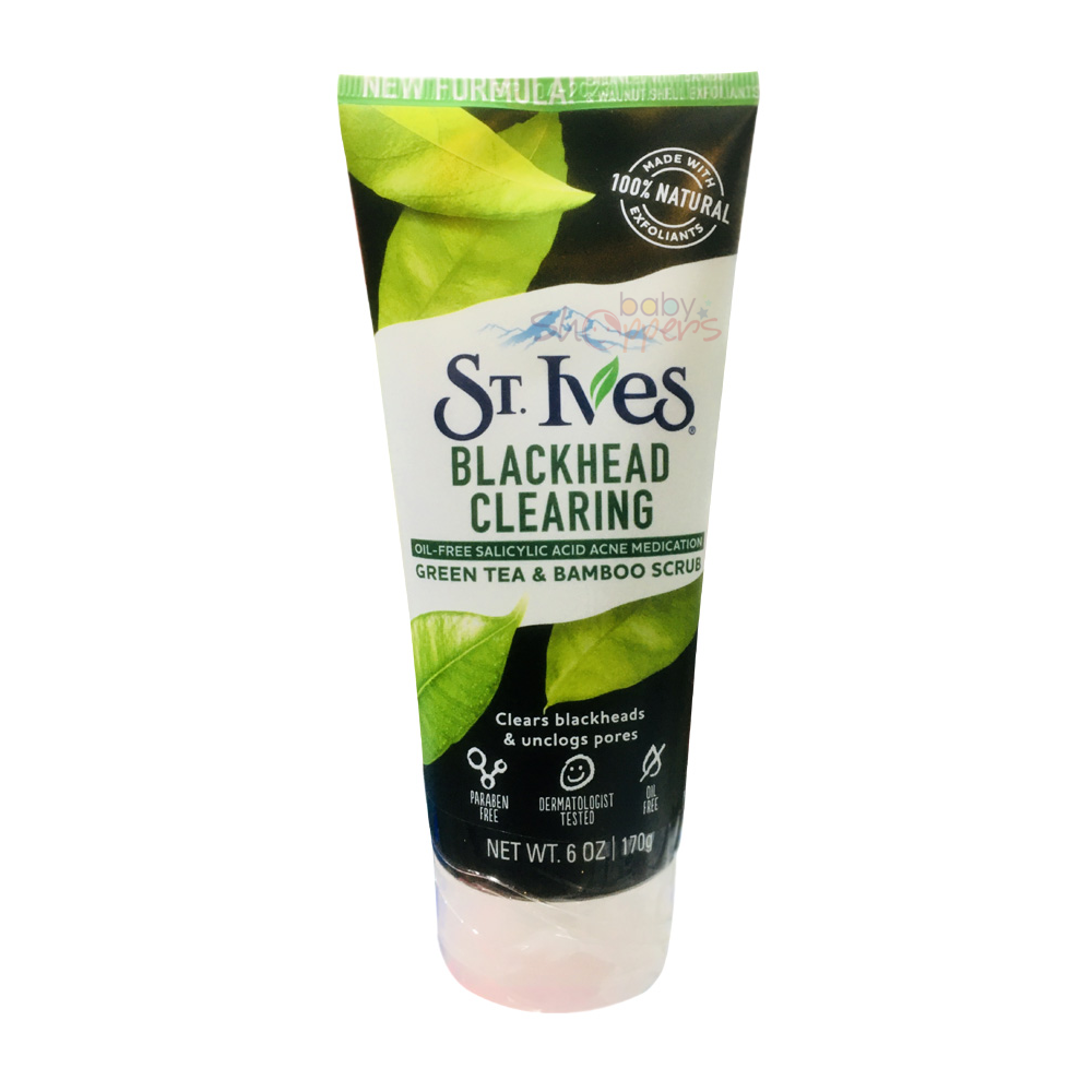 St.Ives-Blackhead-Clearing-Green-Tea-&-Bamboo-Scrub-170g St.Ives Blackhead Clearing Green Tea Bamboo Scrub 170g St.Ives Blackhead Clearing Green Tea & Bamboo Scrub 170g