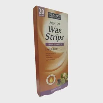 Beauty Formulas Argan Oil Wax Strips Hair Remover Legs & Body 20 Wax Strips