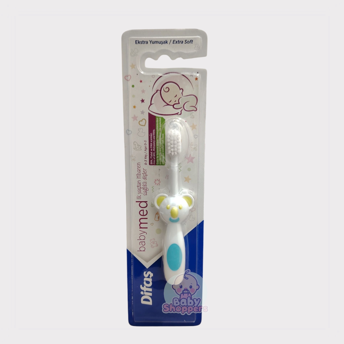Difas Babymed Extra Soft Toothbrush 0-3 Years yellow blue Difas Babymed Extra Soft Toothbrush 0 3 Years yellow blue Difas Babymed Extra Soft Toothbrush 0-3 Years
