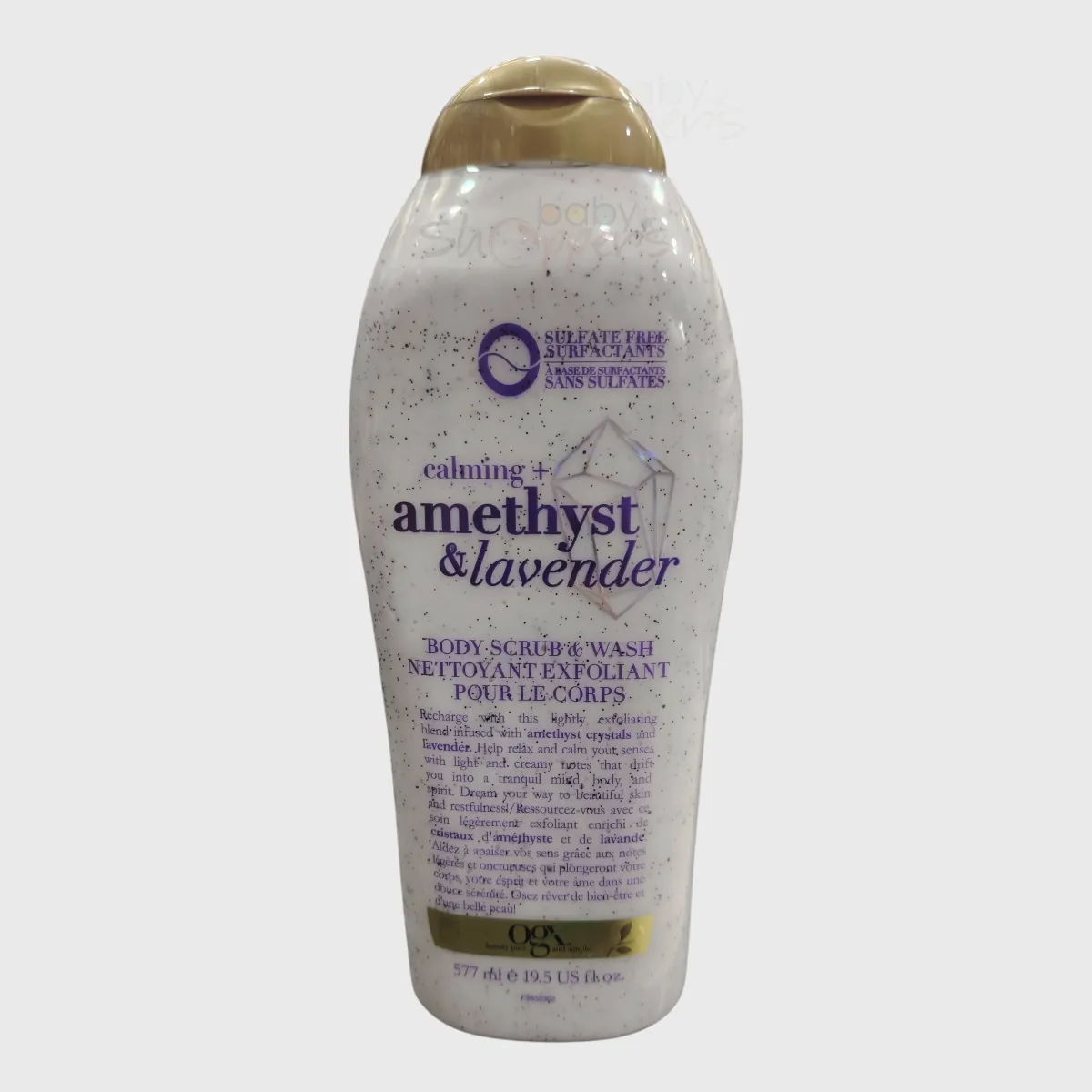 Ogx Calming+ Amethyst & Lavender Body Scrub & Wash 577ml Ogx Calming Amethyst Lavender Body Scrub Wash 577ml Ogx Calming+ Amethyst & Lavender Body Scrub & Wash 577ml