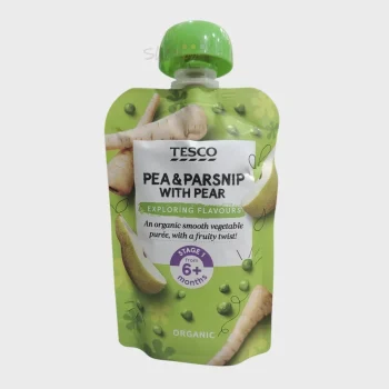 Tesco Baby Organic Pea & Parsnip With Pear Pouch 6m+ 100g