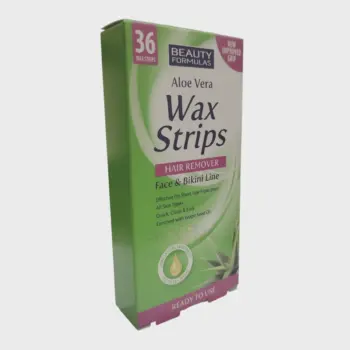 Beauty Formulas Aloe Vera Hair Remover Face & Bikini Line 36 Wax Strips