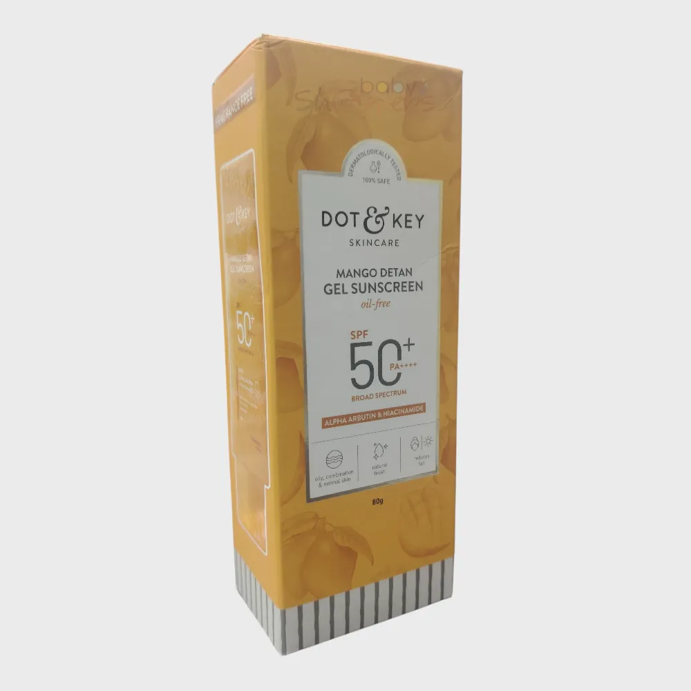 Dot & Key Mango Detan Gel Sunscreen SPF50 PA++++ 80g Dot & Key Mango Detan Gel Sunscreen SPF50 PA++++ 80g
