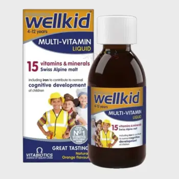 Vitabiotics Wellkid Multivitamin Liquid 150ml – Vitamins & Minerals for Growing Children 4-12 Years