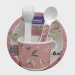 Momeasy 4-piece pink mealtime set