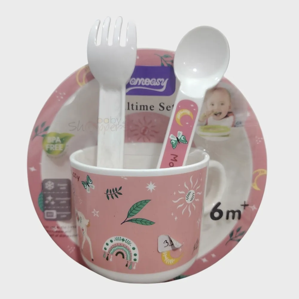 Momeasy 4-piece pink mealtime set Momeasy 4-piece pink mealtime set
