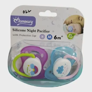 Momeasy Silicone Night Pacifier with Protective Cap 6M+