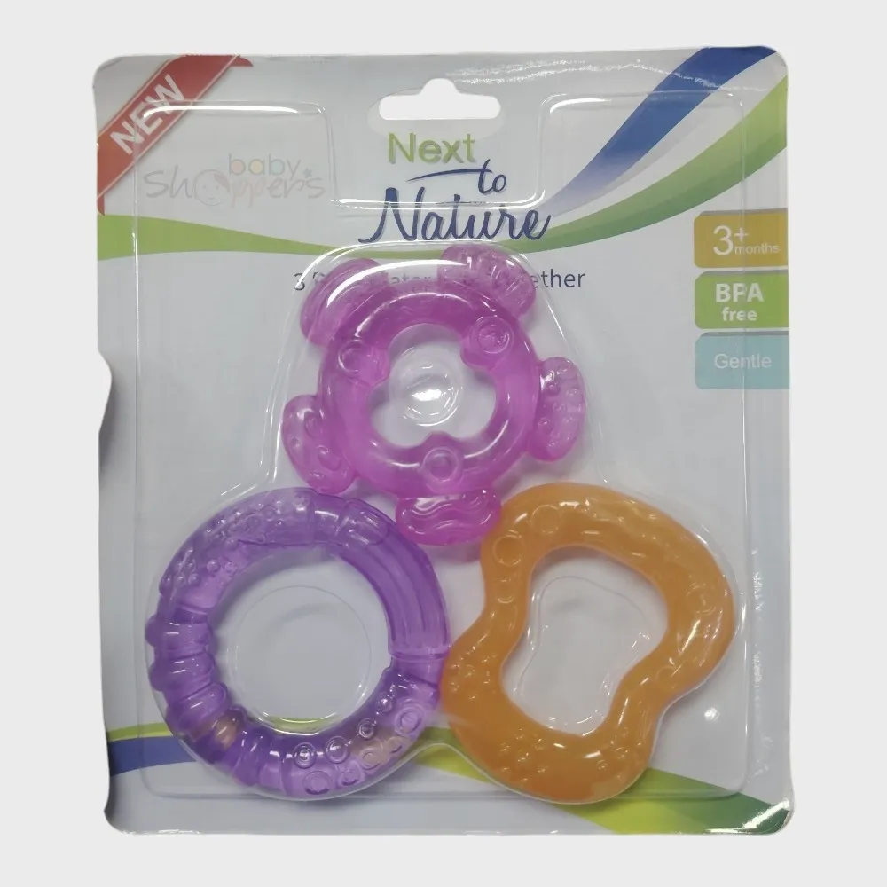 Next to Nature 3 pack water-filled teether 3m+ Next to Nature 3 pack water-filled teether 3m+