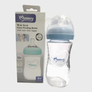 Momeasy Wide Neck Glass Feeding Bottle 3m+ 240ml