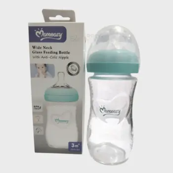 Momeasy Wide Neck Glass Feeding Bottle 3m+ 240ml