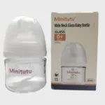 Minitutu Wide Neck Glass Baby Bottle 0 Months+ 80ml