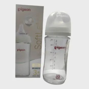 Pigeon SofTouch Wide Neck Glass Feeding Bottle 3m+ 240ml