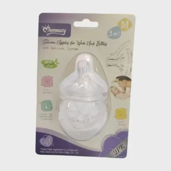 Momeasy Wide Neck Silicone Nipples 3m+ 2pcs